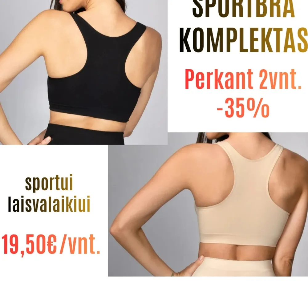 Liemenėlių komplektas kūno+juodos spalvos SportBra