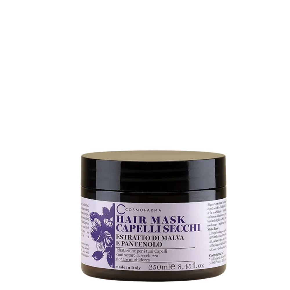 Stiprinamoji kaukė sausiems plaukams su malvos ekstraktu ir pantenoliu Cosmofarma 250ml