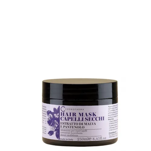 Stiprinamoji kaukė sausiems plaukams su malvos ekstraktu ir pantenoliu Cosmofarma 250ml