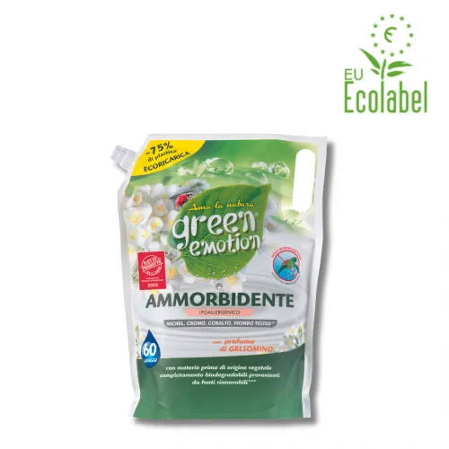 Ekologiškas skalbinių minkštiklis Baltasis Jazminas GREEN EMOTION 1500ml papildymas; (60 skalbimų)