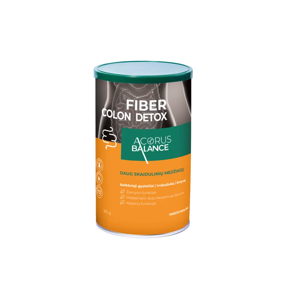 FIBER COLON DETOX skaidulos, žarnyno veiklai, 180 g
