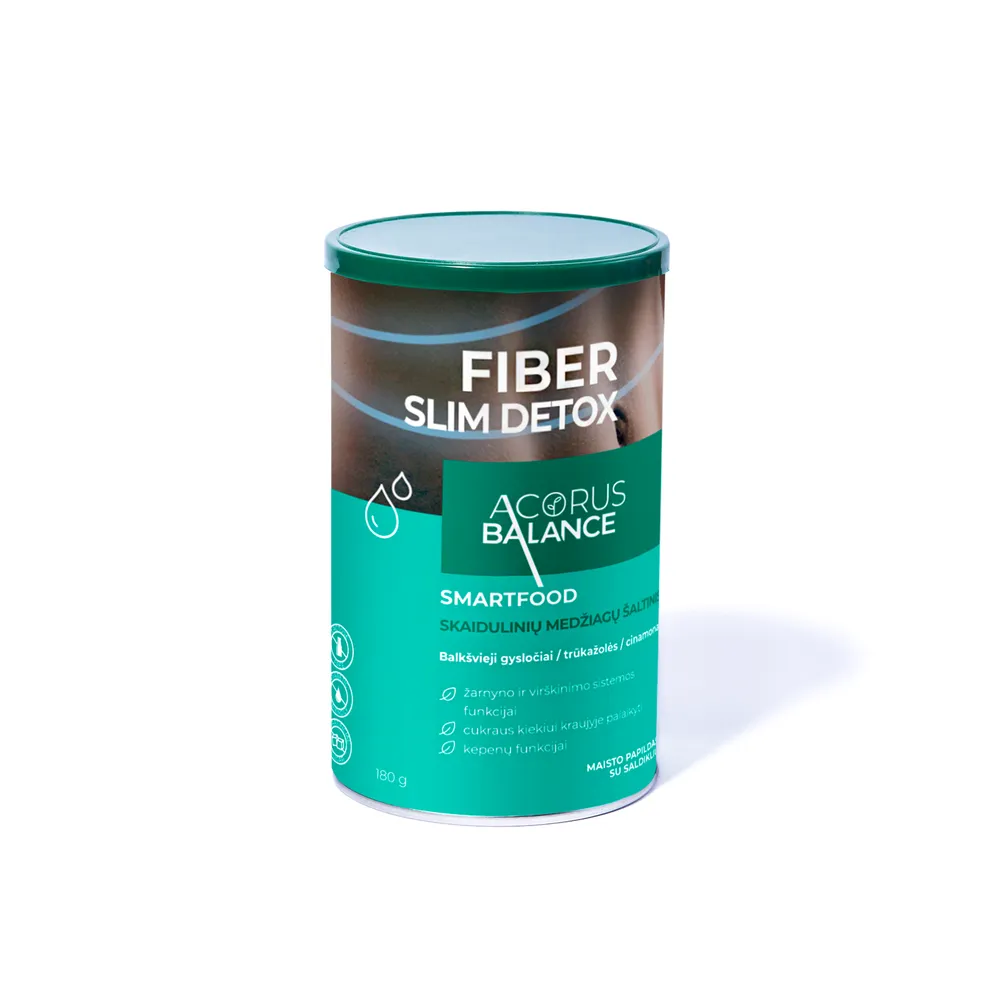 FIBER SLIM DETOX skaidulos, virškinimo sistemai, 180 g