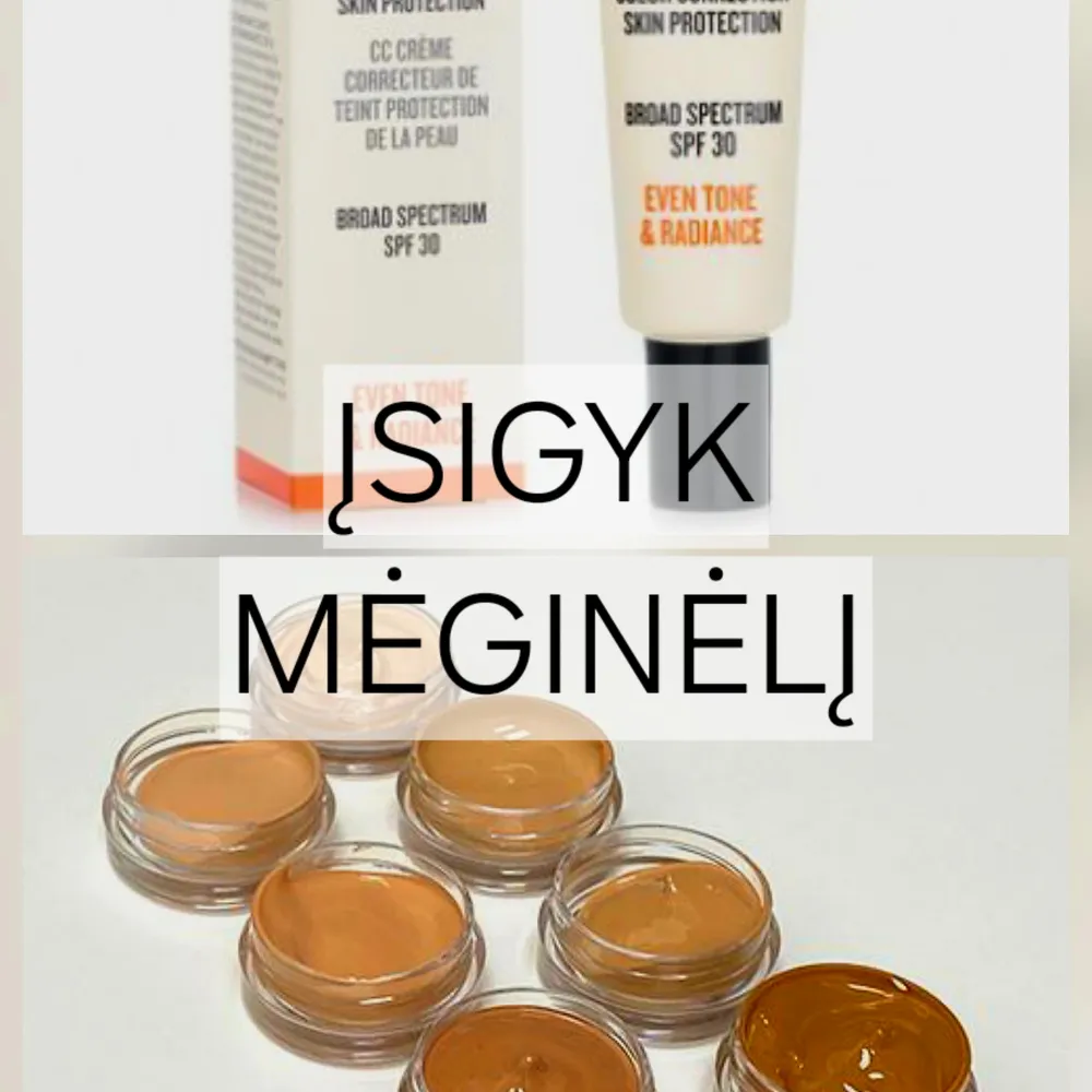 AHAVA CC SPALVĄ SUTEIKIANTIS KREMAS SPF 30, 30 ml - MĖGINĖLIS 3 ml