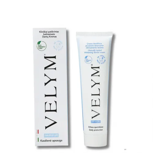 Natūralus balinamasis efektas nepažeidžiant emalio balinamasis Dantų Kremas VELYM 100ml