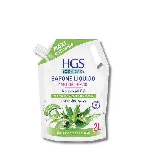 Skystas antibakterinis muilas Alavijas ir Arbatmedžio Aliejus HGS (papildymas minkštoje pakuotėje)